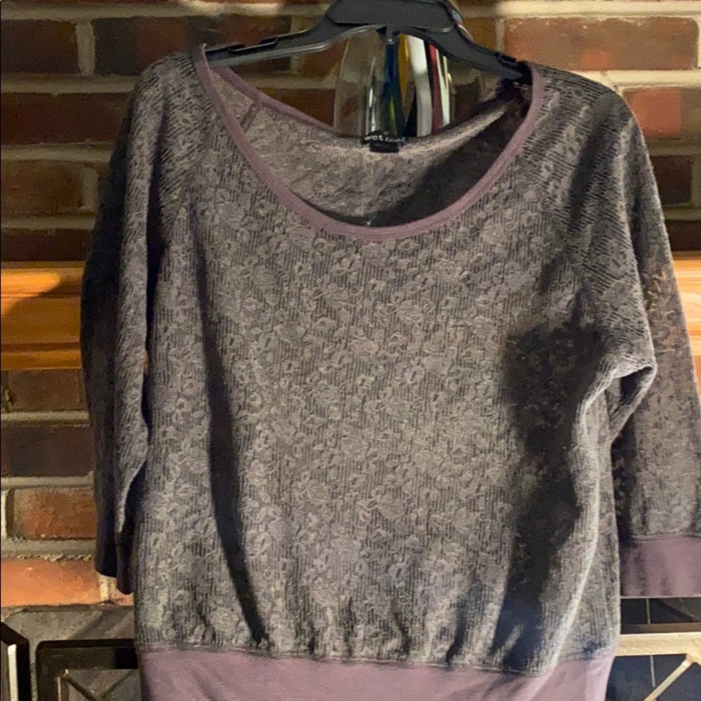 Wet seal laced brown shirt